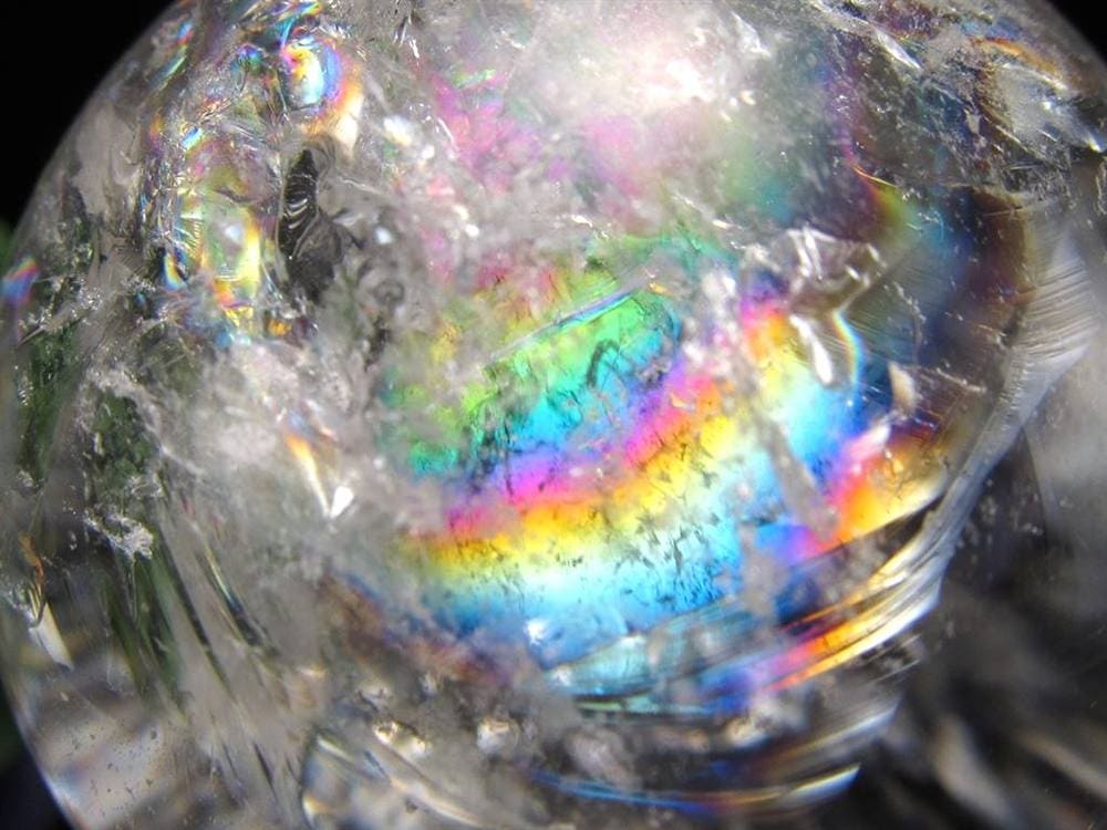 水晶 クリスタル 丸玉 スフィア レインボー