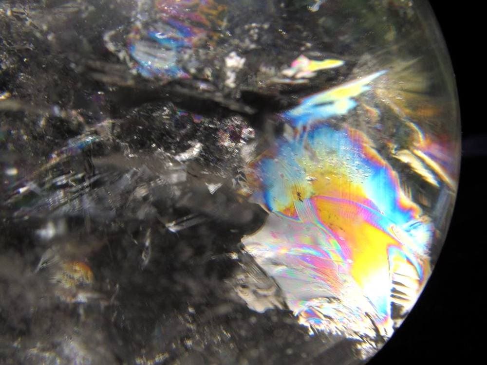 水晶 クリスタル 丸玉 スフィア レインボー