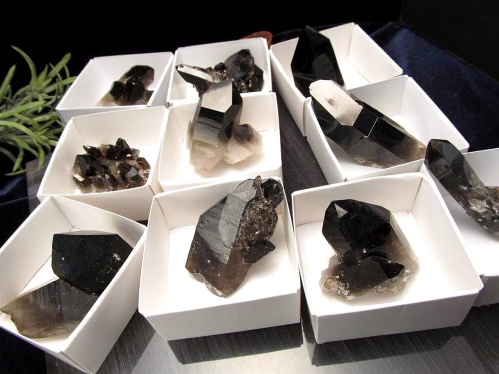 モリオン 黒水晶 アーカンソー州産 原石 黒水晶クラスター