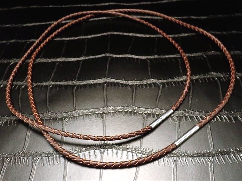 編み革紐 クールな革紐ネックレス ペンダントトップの相方 取り外し簡単 男性にも女性にも