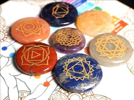7チャクラ タンブル セット スピリチュアルパワー ヤントラ刻印