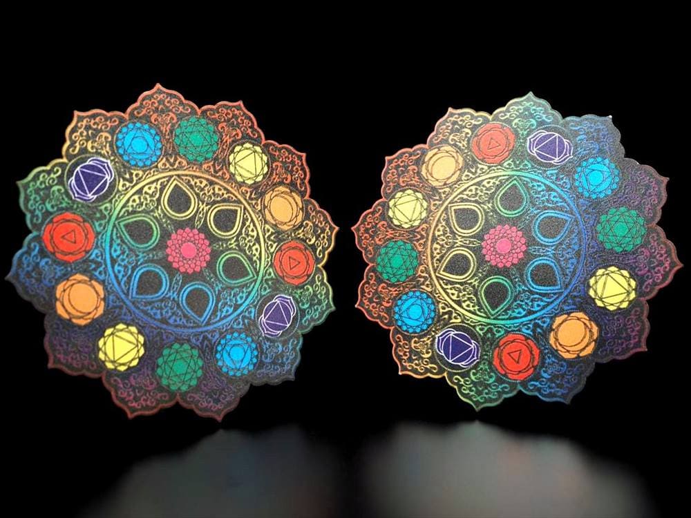 7チャクラ スピリチュアルパワー ヤントラ 木製コースター チャクラ