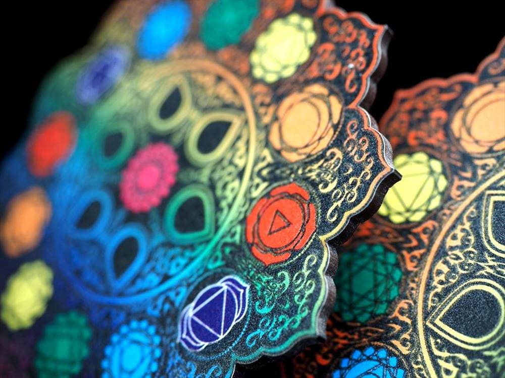 7チャクラ スピリチュアルパワー ヤントラ 木製コースター チャクラ
