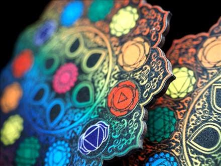 7チャクラ スピリチュアルパワー ヤントラ 木製コースター チャクラ