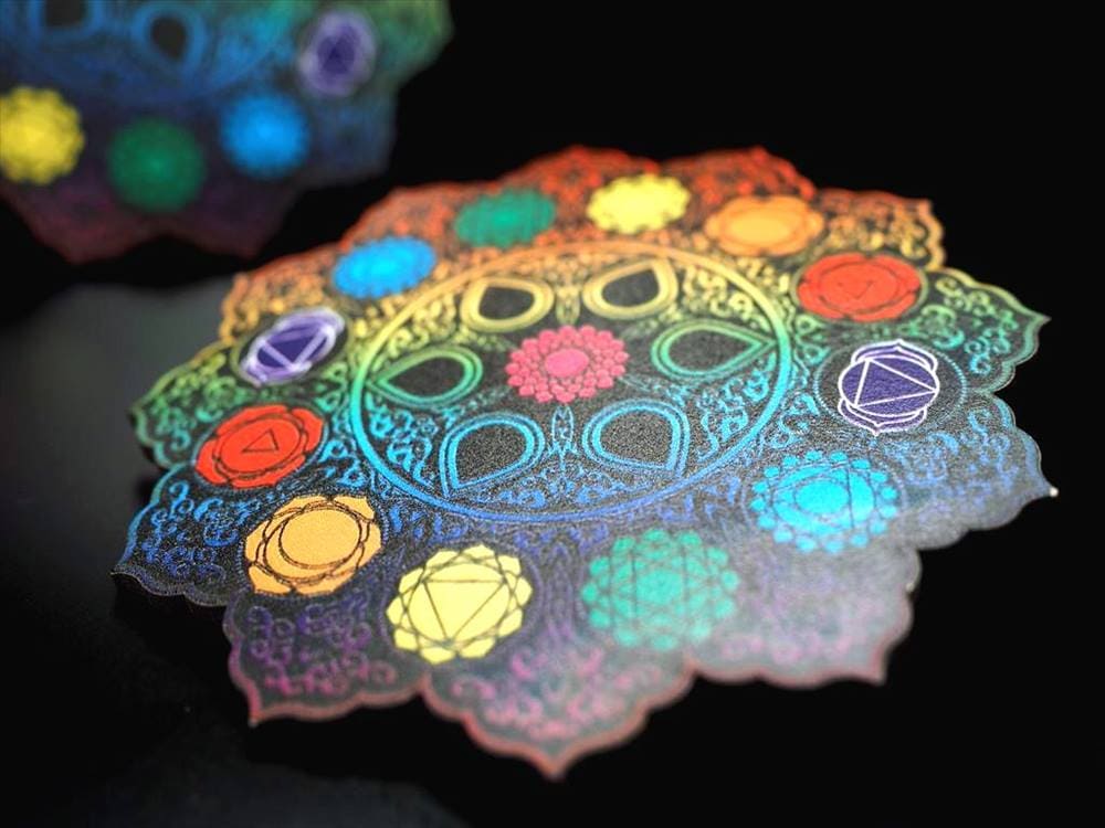 7チャクラ スピリチュアルパワー ヤントラ 木製コースター チャクラ