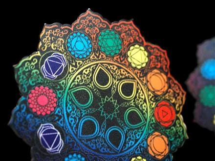 7チャクラ スピリチュアルパワー ヤントラ 木製コースター チャクラ