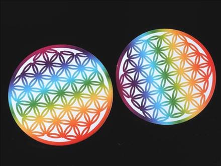 フラワーオブライフ 神聖幾何学 木製コースター チャクラ 生命の花