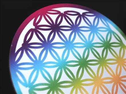 フラワーオブライフ 神聖幾何学 木製コースター チャクラ 生命の花