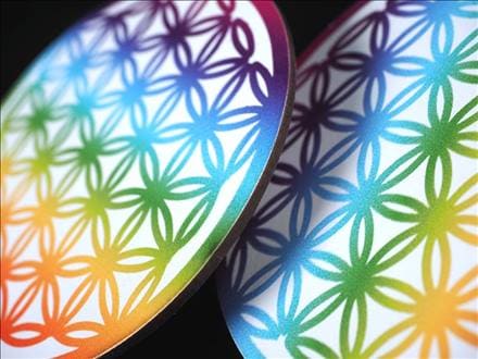 フラワーオブライフ 神聖幾何学 木製コースター チャクラ 生命の花