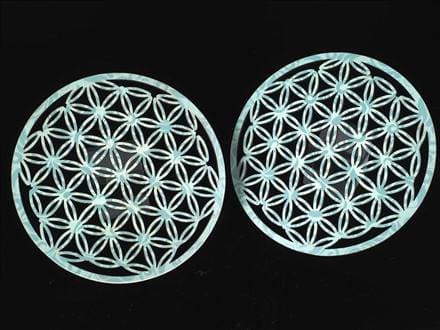 フラワーオブライフ 神聖幾何学 木製コースター チャクラ 生命の花