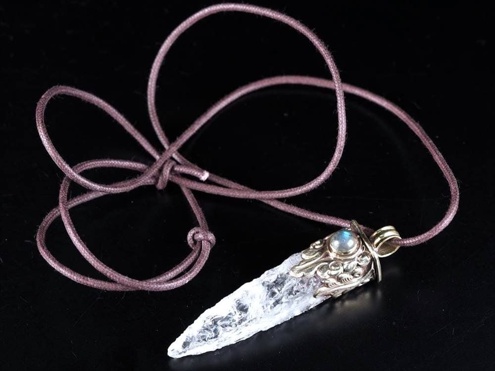 水晶 ヒマラヤ水晶 ネックレス ラブラドライト ラフロック