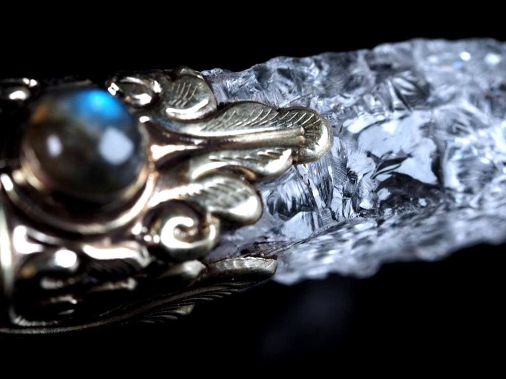 水晶 ヒマラヤ水晶 ネックレス ラブラドライト ラフロック