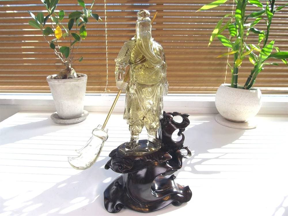 関羽 シトリン 彫刻置物 三国志 風水