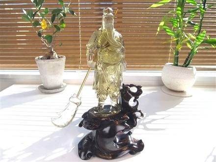 関羽 シトリン 彫刻置物 三国志 風水