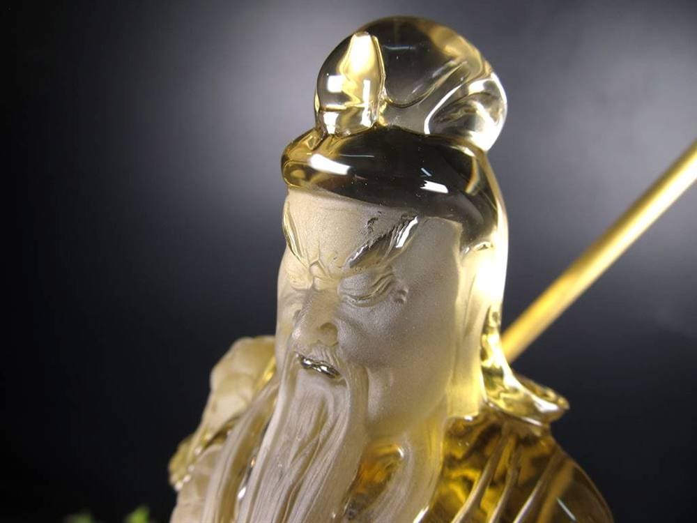 関羽 シトリン 彫刻置物 三国志 風水