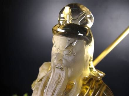 関羽 シトリン 彫刻置物 三国志 風水