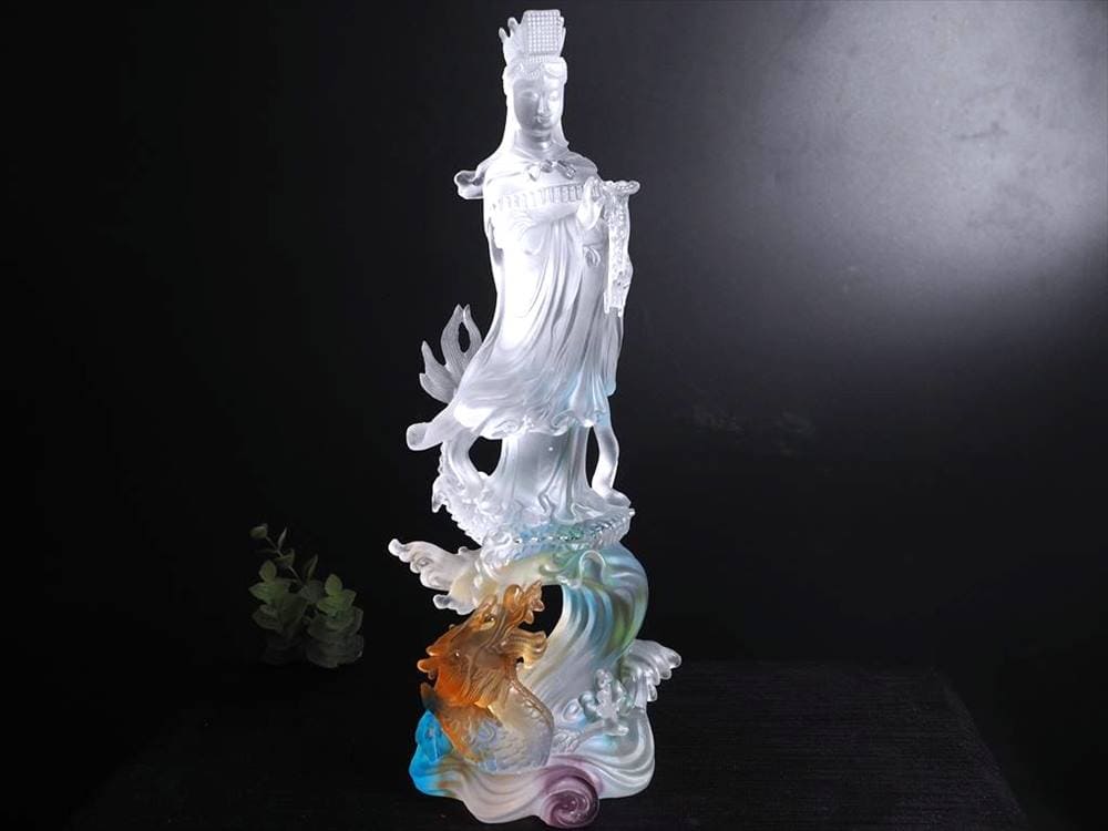 四本爪 クリスタルガラス 龍 龍神 騎龍観音