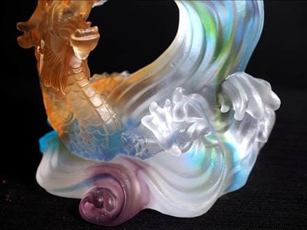 四本爪 クリスタルガラス 龍 龍神 騎龍観音