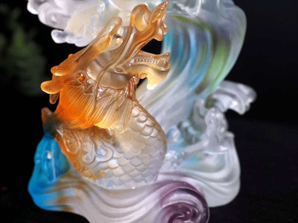 四本爪 クリスタルガラス 龍 龍神 騎龍観音