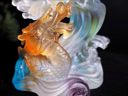 四本爪 クリスタルガラス 龍 龍神 騎龍観音