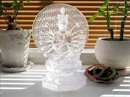 千手千眼観音 千手観音 蓮華王 観音菩薩 クリスタルガラス