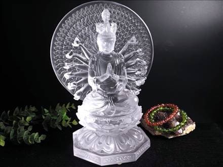 千手千眼観音 千手観音 蓮華王 観音菩薩 クリスタルガラス