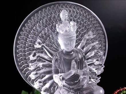 千手千眼観音 千手観音 蓮華王 観音菩薩 クリスタルガラス