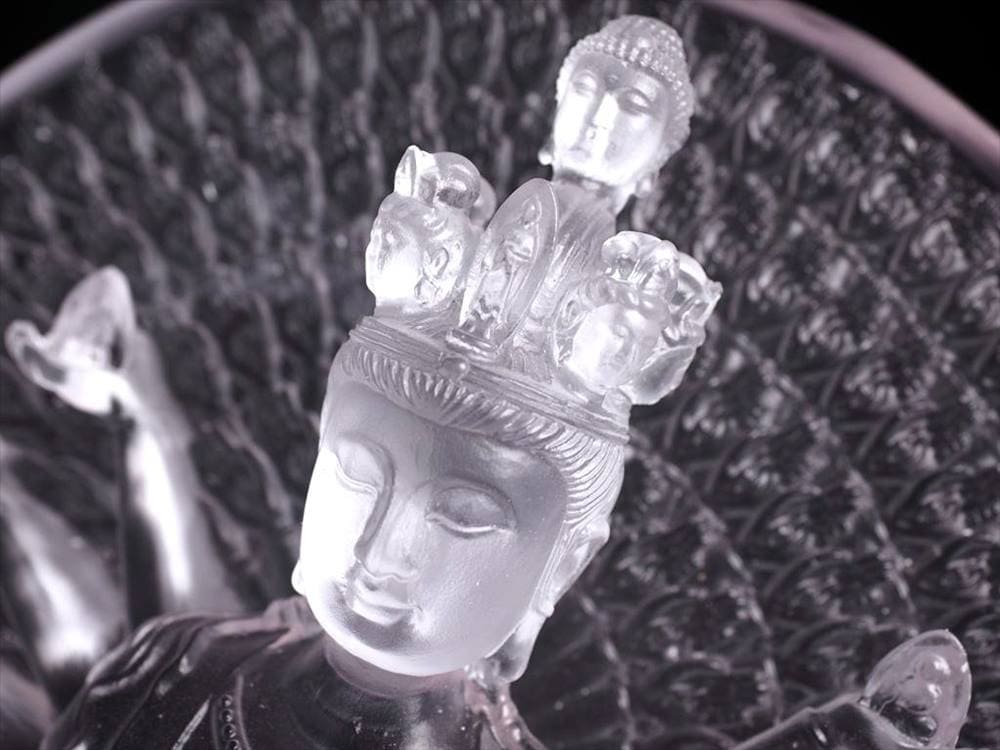 千手千眼観音 千手観音 蓮華王 観音菩薩 クリスタルガラス