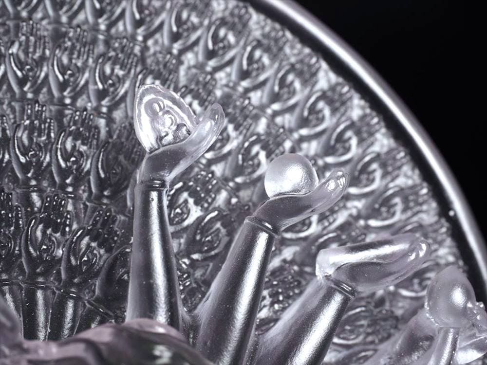 千手千眼観音 千手観音 蓮華王 観音菩薩 クリスタルガラス