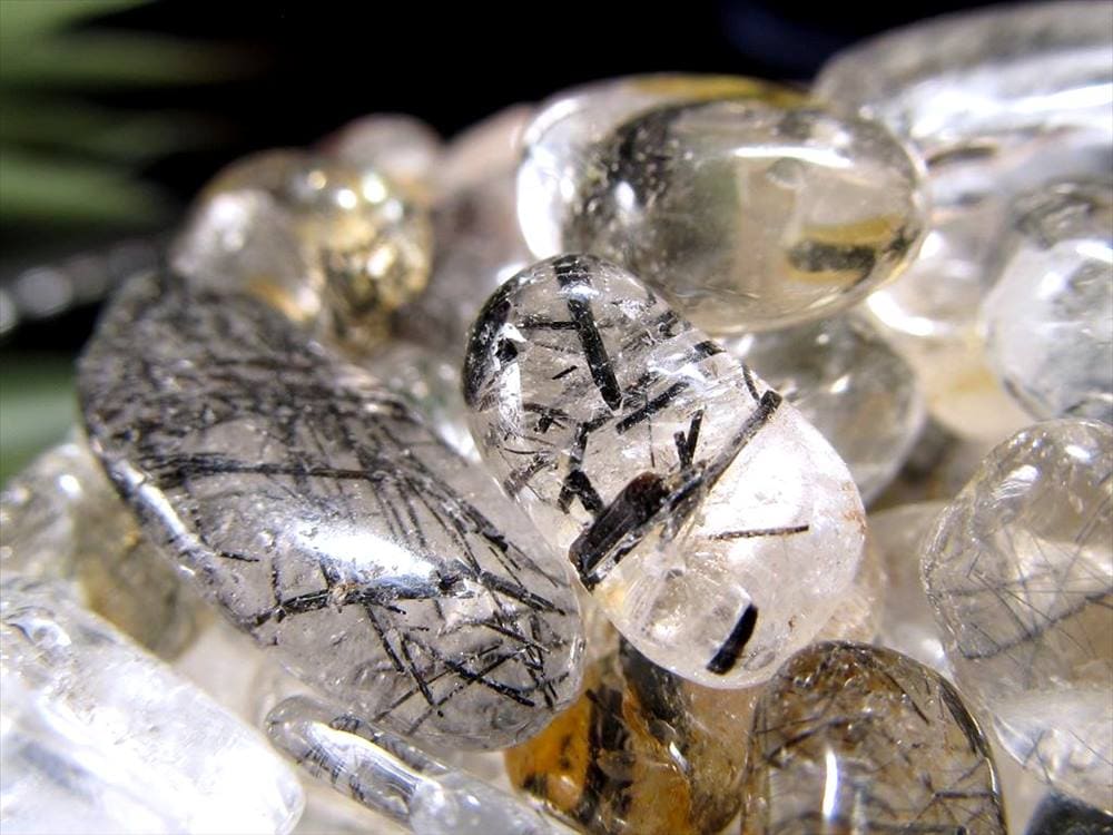 さざれ 細石 ルチルクォーツ ブラックルチルクォーツ 黒針水晶