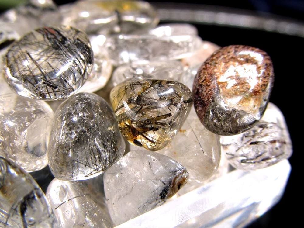 さざれ 細石 ルチルクォーツ ブラックルチルクォーツ 黒針水晶