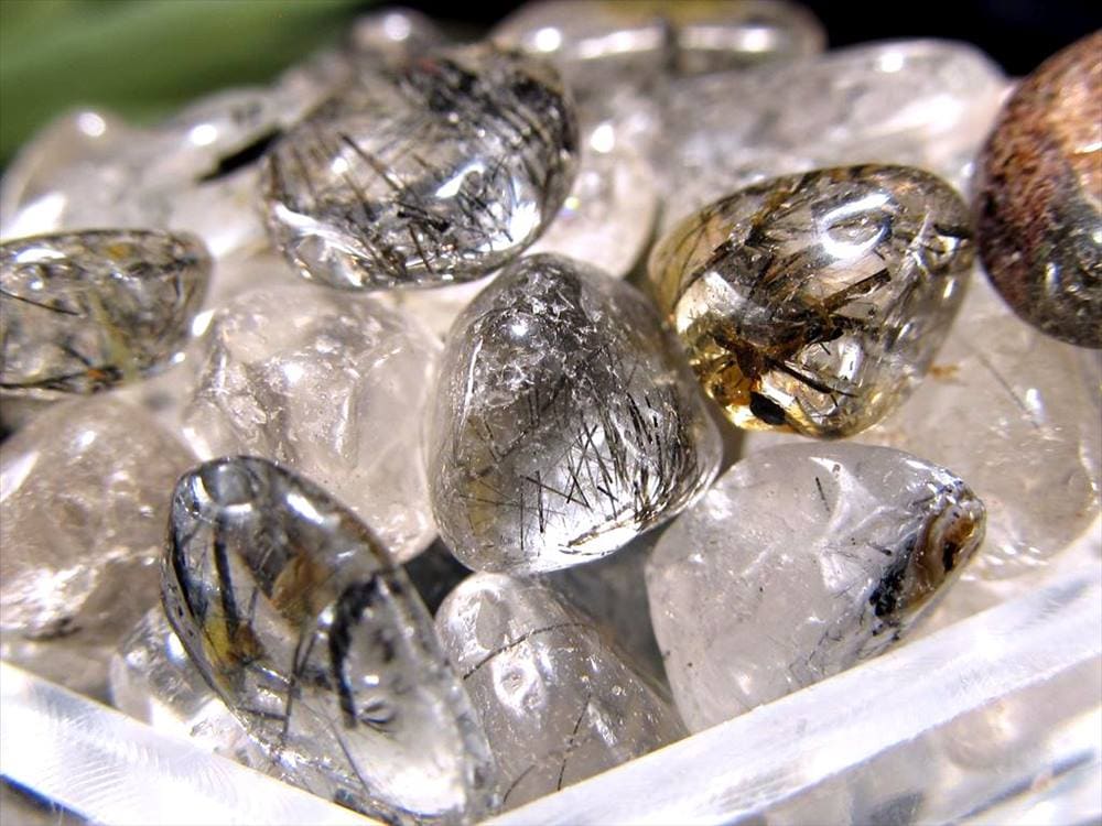 さざれ 細石 ルチルクォーツ ブラックルチルクォーツ 黒針水晶