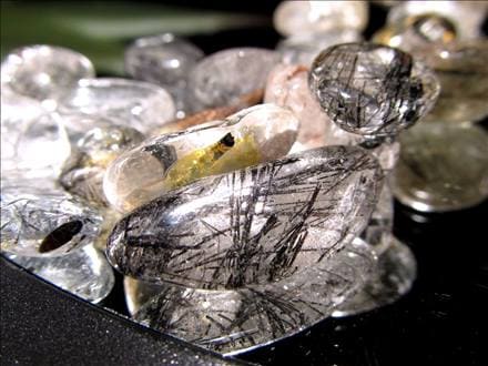 さざれ 細石 ルチルクォーツ ブラックルチルクォーツ 黒針水晶