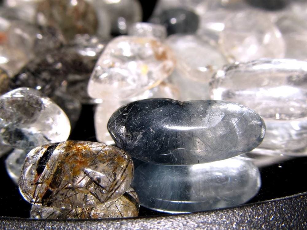 さざれ 細石 ルチルクォーツ ブラックルチルクォーツ 黒針水晶