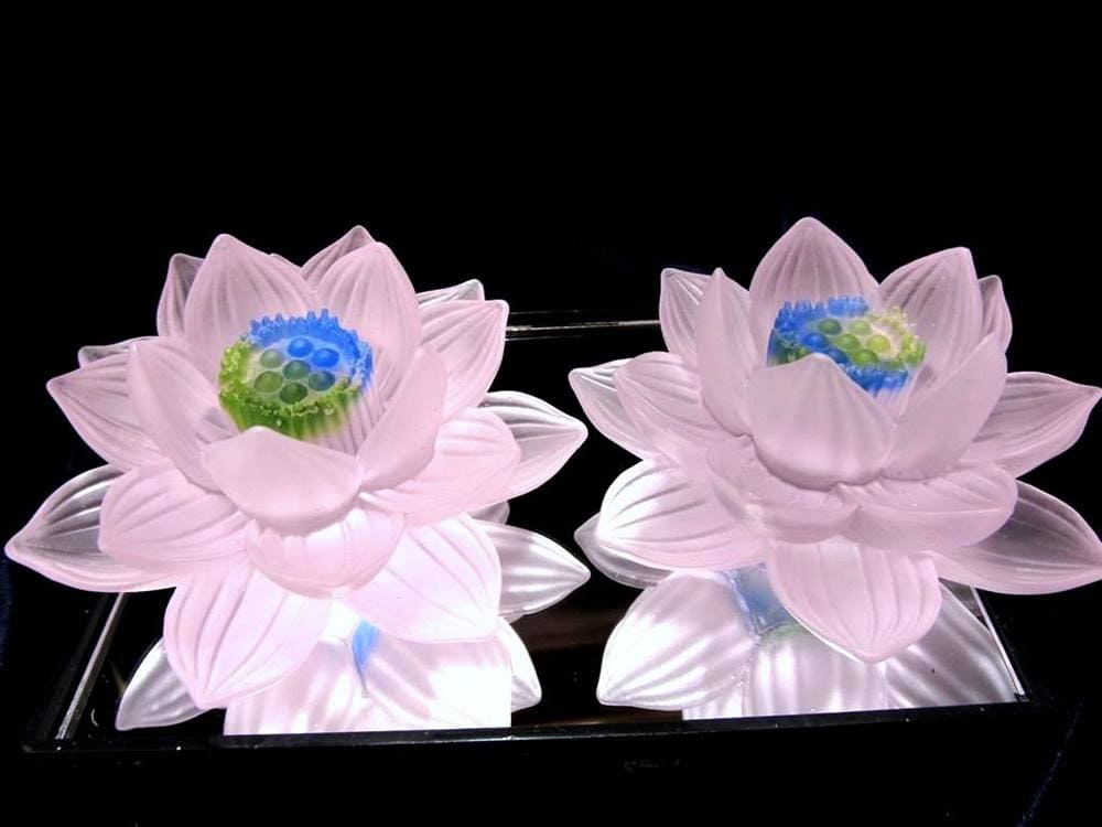 蓮 クリスタルガラス ロータス 置物 蓮の花