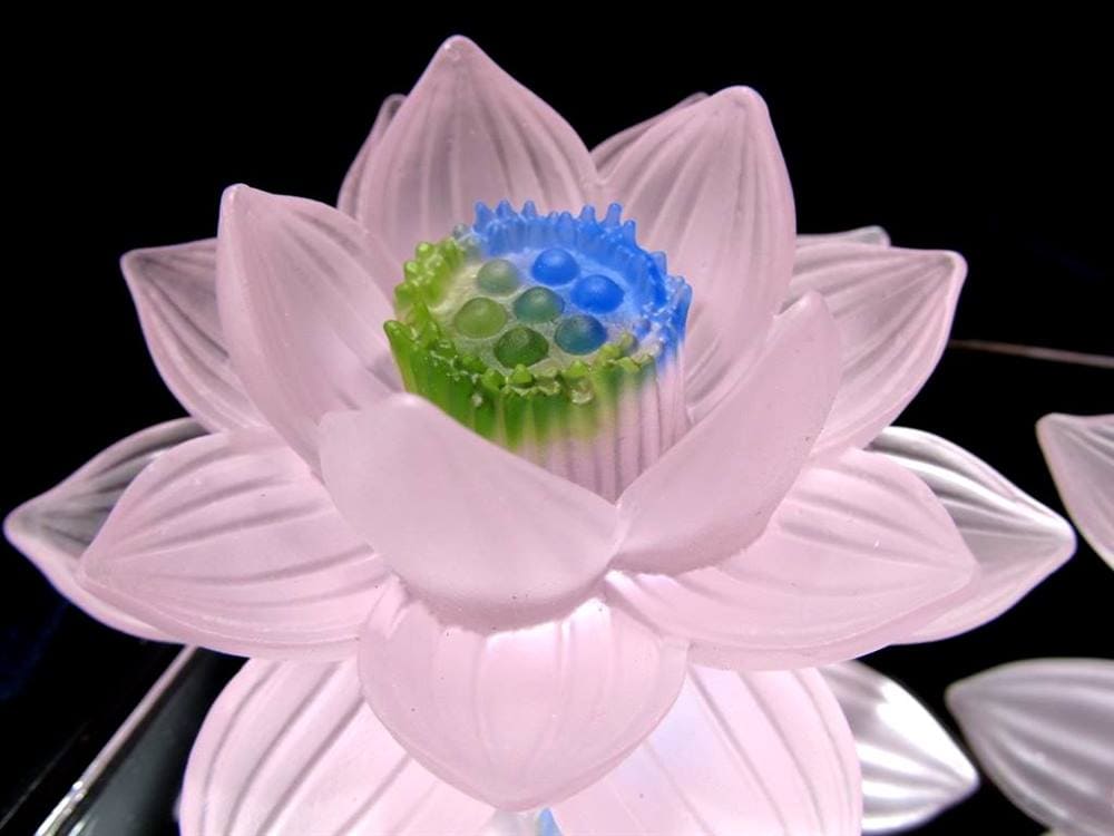 蓮 クリスタルガラス ロータス 置物 蓮の花