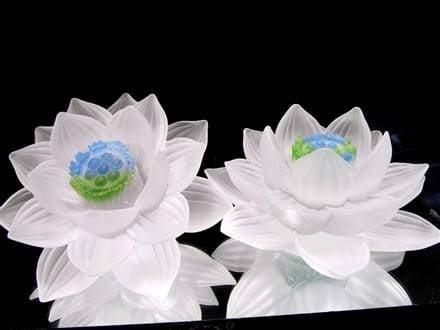 蓮 クリスタルガラス ロータス 置物 蓮の花