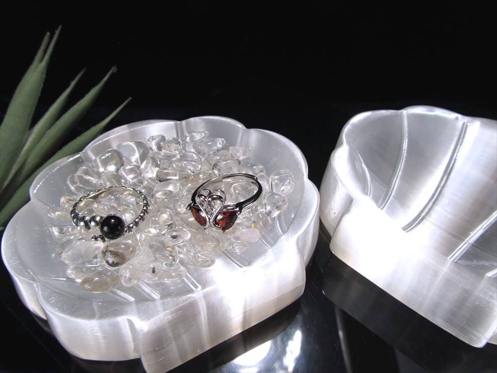 セレナイト,皿,透石膏,聖母マリアのガラス,キャッツアイ効果