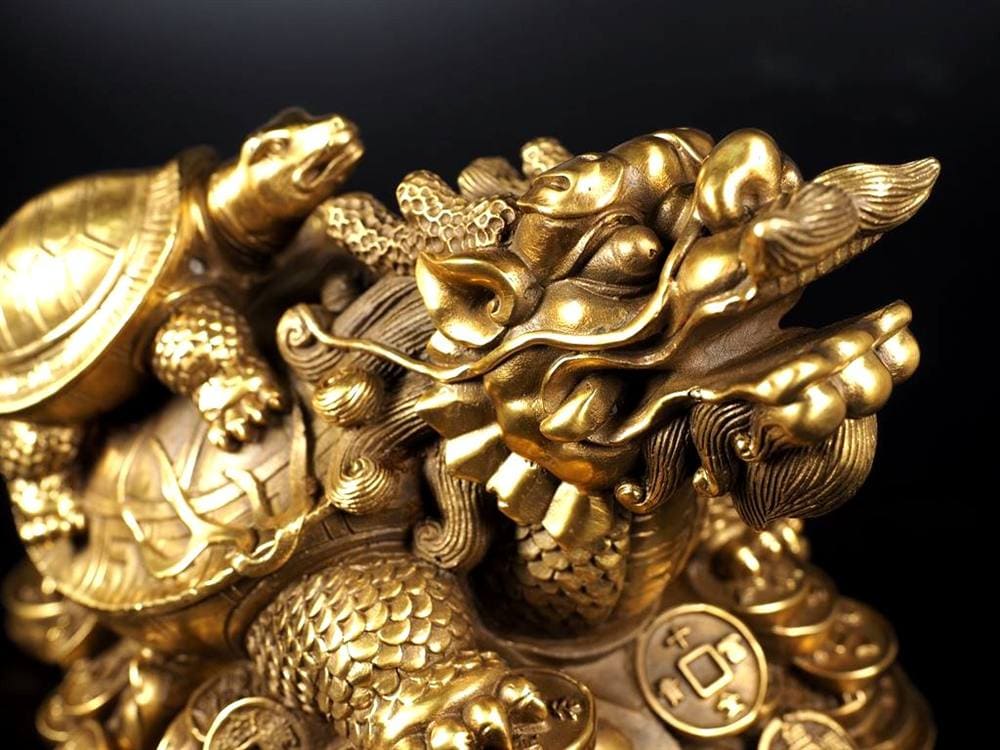 龍亀 ロングイ 銅 縁起物 置物