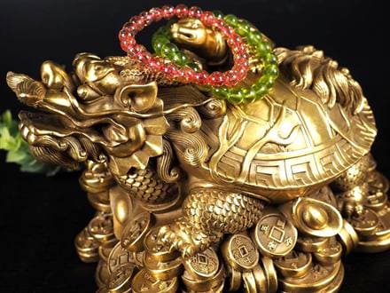 龍亀 ロングイ 銅 縁起物 置物