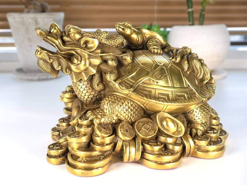 龍亀 ロングイ 銅 縁起物 置物