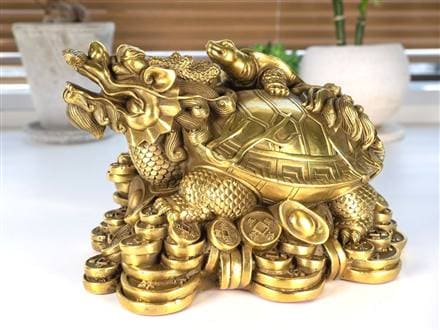 龍亀 ロングイ 銅 縁起物 置物