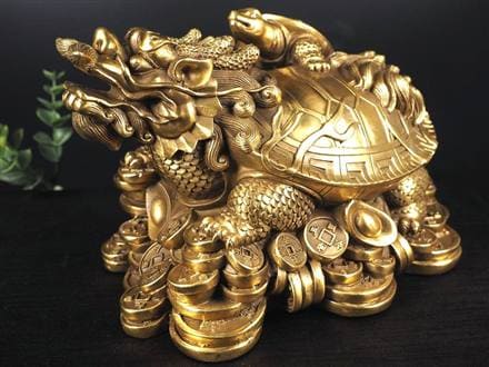 龍亀 ロングイ 銅 縁起物 置物