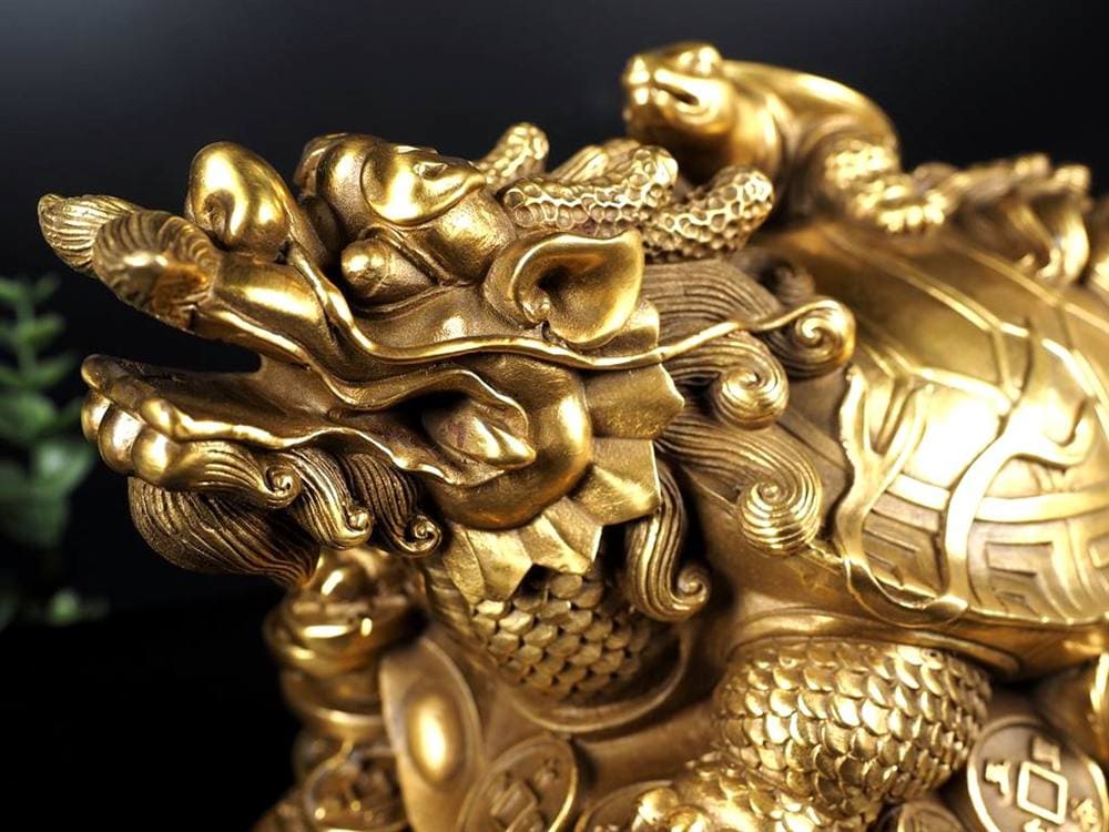 龍亀 ロングイ 銅 縁起物 置物