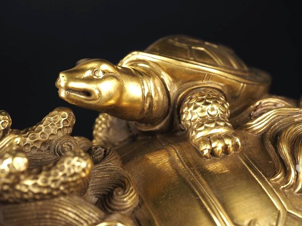 龍亀 ロングイ 銅 縁起物 置物