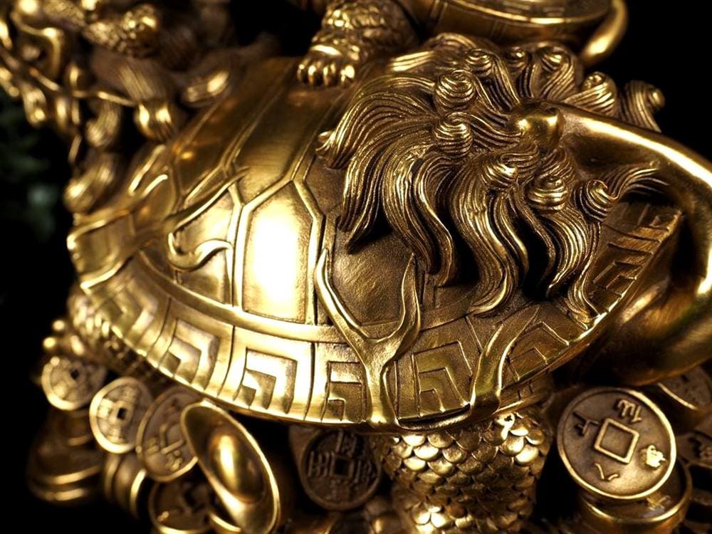 龍亀 ロングイ 銅 縁起物 置物