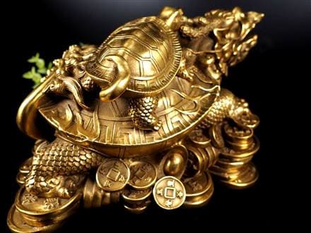 龍亀 ロングイ 銅 縁起物 置物