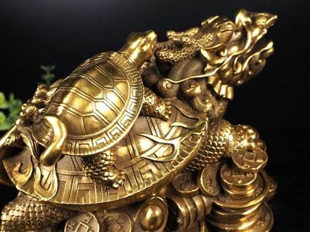 龍亀 ロングイ 銅 縁起物 置物