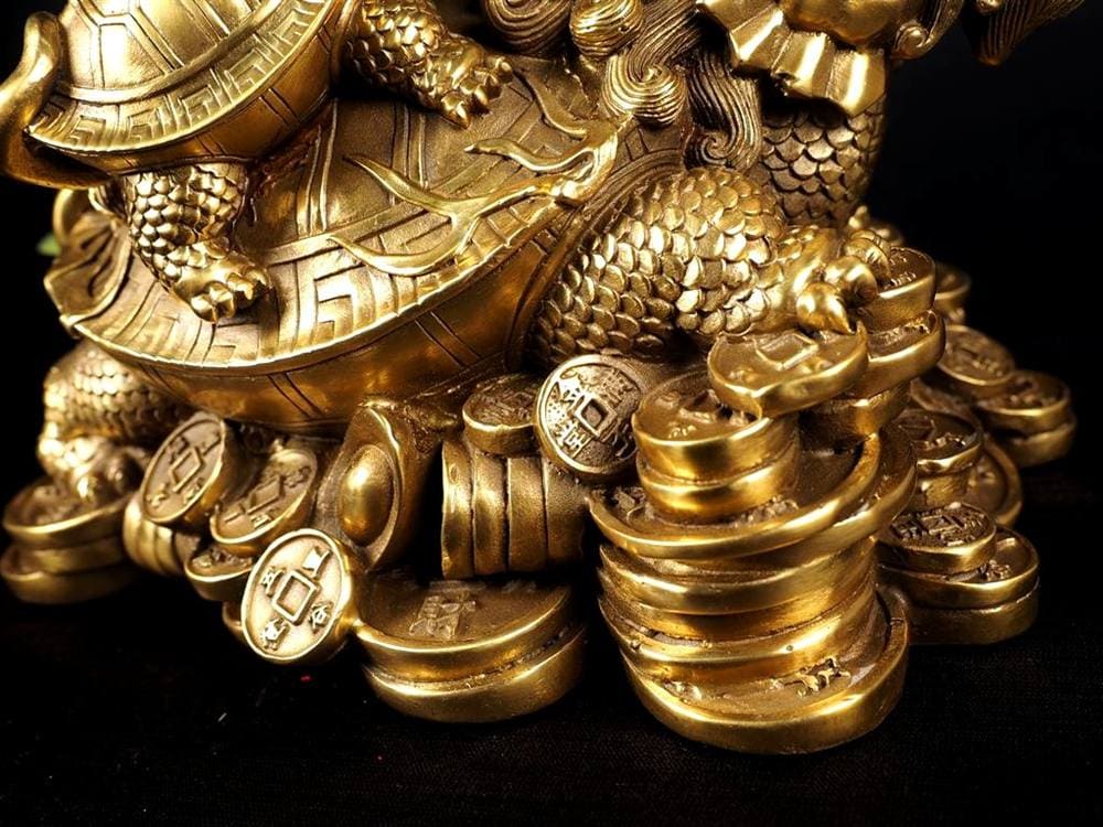 龍亀 ロングイ 銅 縁起物 置物