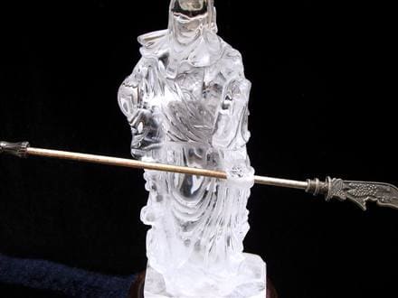 関羽 シトリン 彫刻置物 三国志 風水